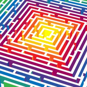60013581 - abstract background with 3d labyrinth
